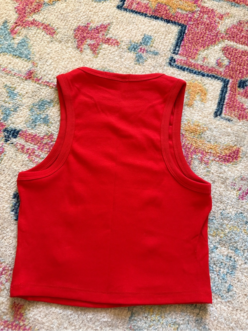 stradivarius Red Ribbed Tank Top - Picture 3 of 3